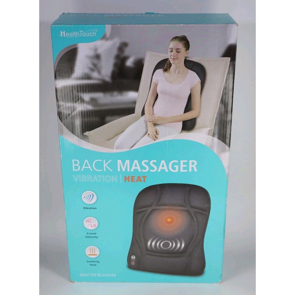 Health Touch Back Massager Vibration Massage, Soothing Heat Cushion (2 Modes)